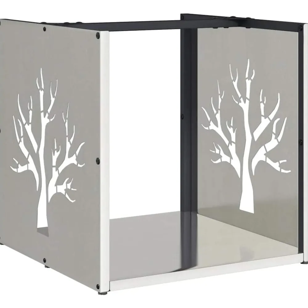Houtkachel- & Haardaccessoires*vidaXL Brandhoutrek 40x40x40 cm Roestvrij staal