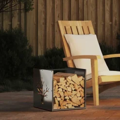 Houtkachel- & Haardaccessoires*vidaXL Brandhoutrek 40x40x40 cm Roestvrij staal