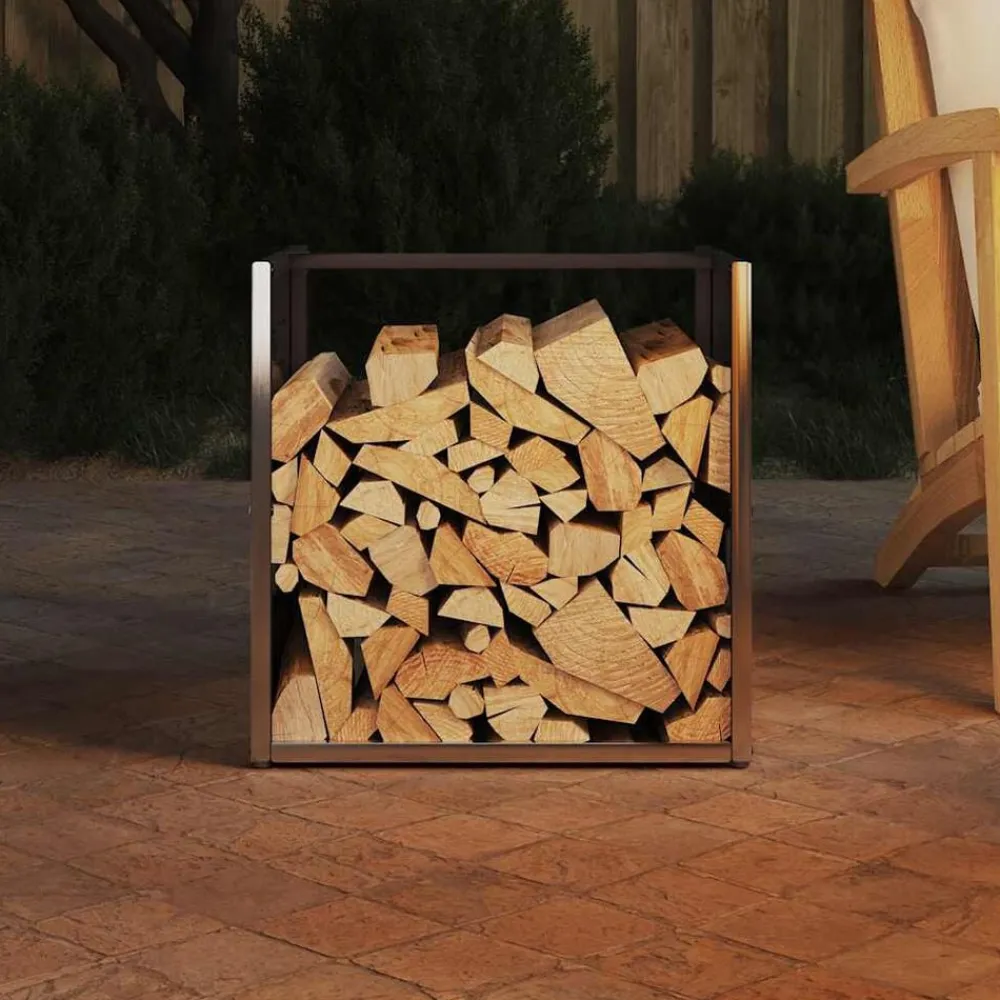 Houtkachel- & Haardaccessoires*vidaXL Brandhoutrek 40x40x40 cm Roestvrij staal