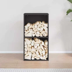 Houtkachel- & Haardaccessoires*vidaXL Brandhoutrek 40x30x75 cm koudgewalst staal Zwart