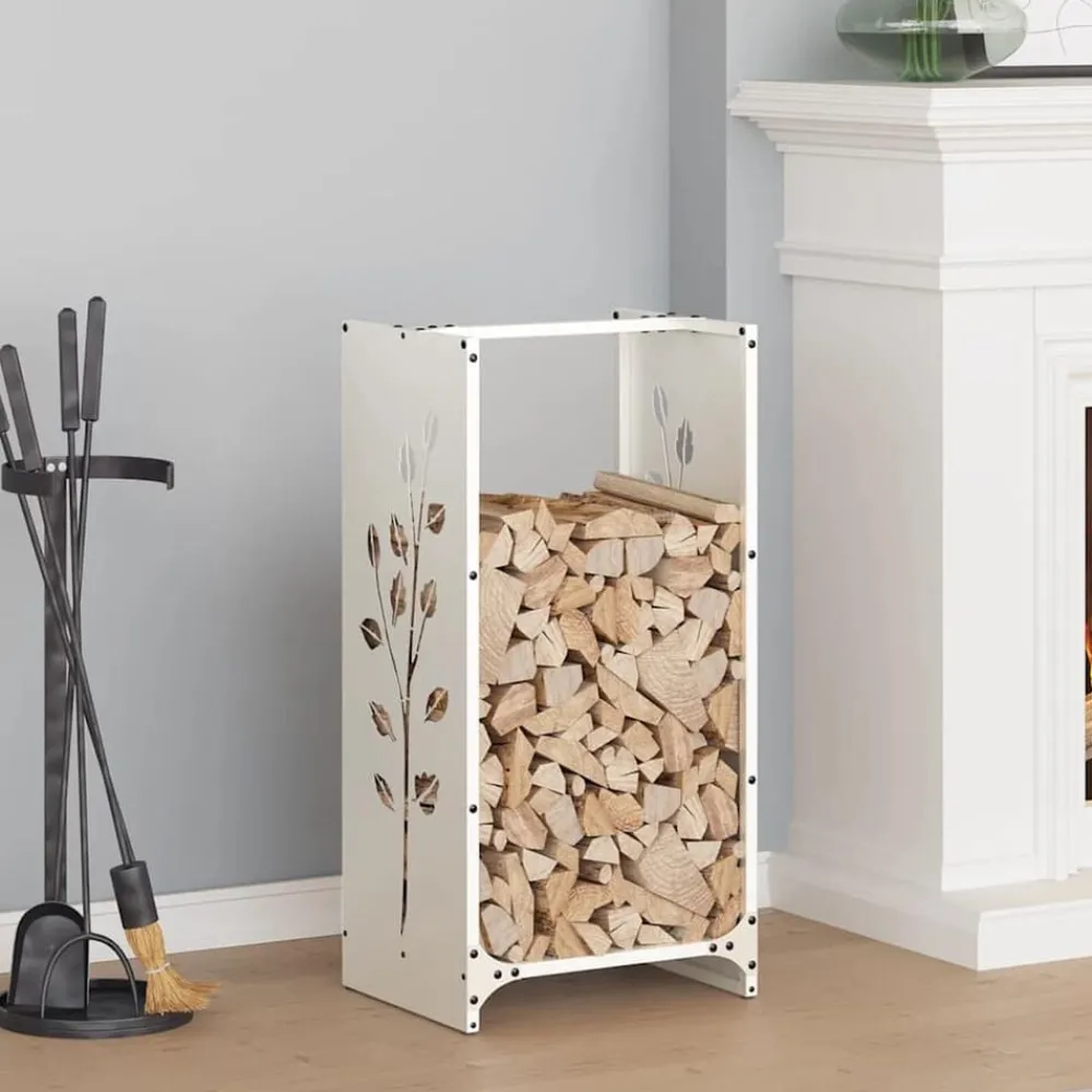 Houtkachel- & Haardaccessoires*vidaXL Brandhoutrek 40x30x80 cm koudgewalst staal Wit