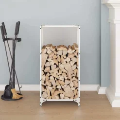 Houtkachel- & Haardaccessoires*vidaXL Brandhoutrek 40x30x80 cm koudgewalst staal Wit