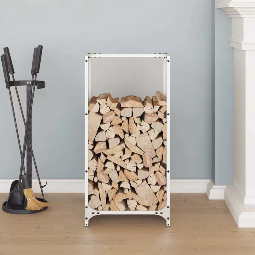 Houtkachel- & Haardaccessoires*vidaXL Brandhoutrek 40x30x80 cm koudgewalst staal Wit