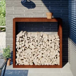 Brandhoutrek 100x40x100 cm weervast staal>vidaXL Hot