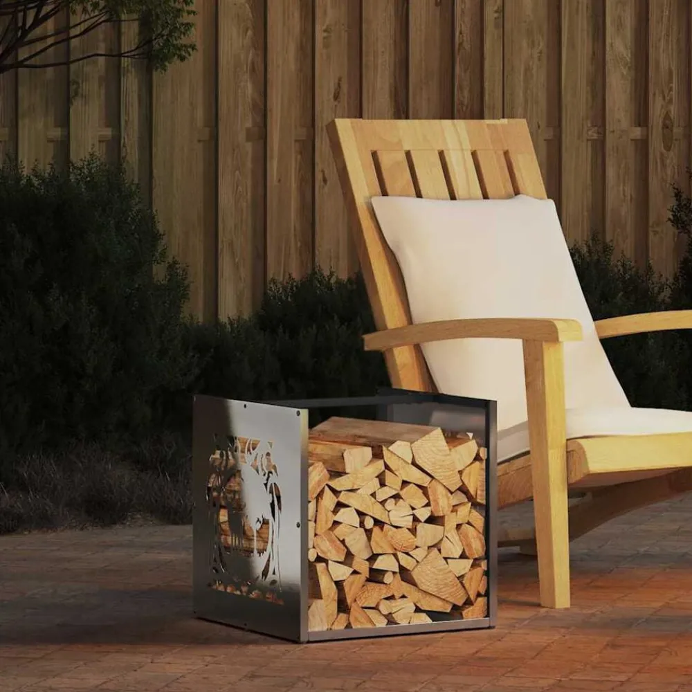 Houtkachel- & Haardaccessoires*vidaXL Brandhoutrek 40x40x40 cm Roestvrij staal
