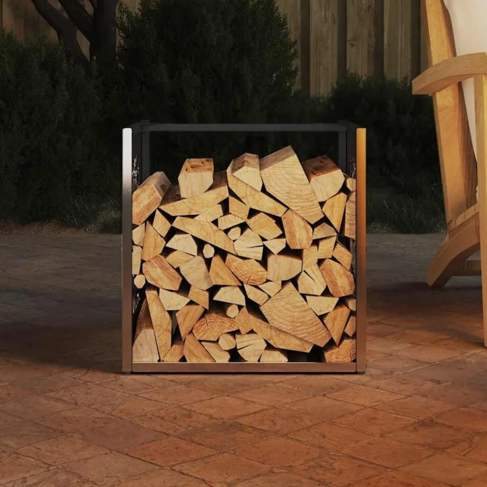 Houtkachel- & Haardaccessoires*vidaXL Brandhoutrek 40x40x40 cm Roestvrij staal