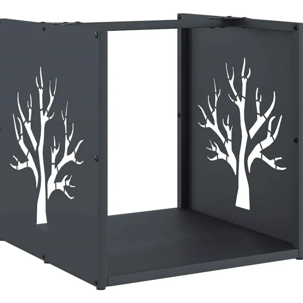 Houtkachel- & Haardaccessoires*vidaXL Brandhoutrek 40x40x40 cm koudgewalst staal kleurig Antraciet