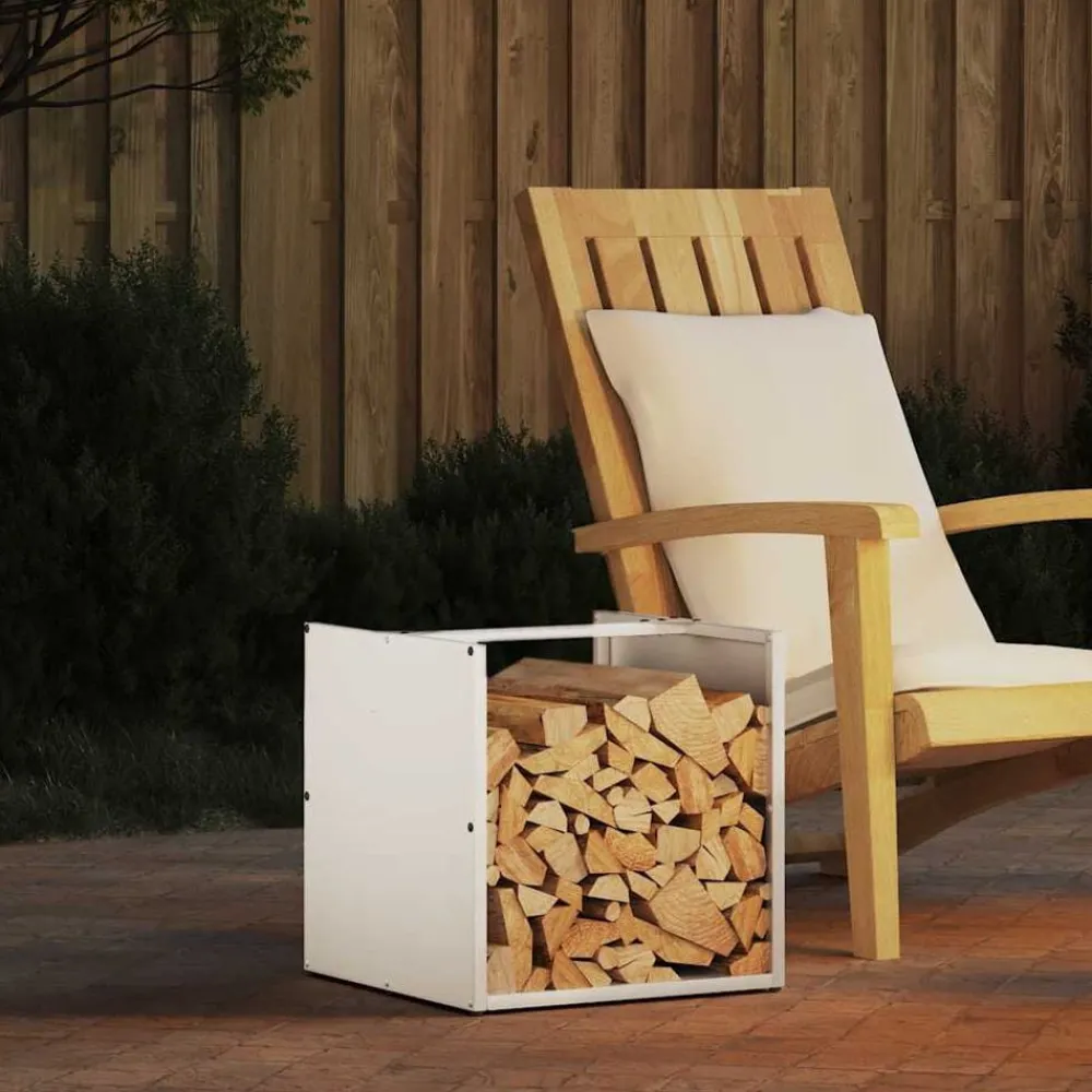 Houtkachel- & Haardaccessoires*vidaXL Brandhoutrek 40x40x40 cm koudgewalst staal Wit