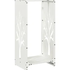 Houtkachel- & Haardaccessoires*vidaXL Brandhoutrek 40x30x80 cm koudgewalst staal Wit