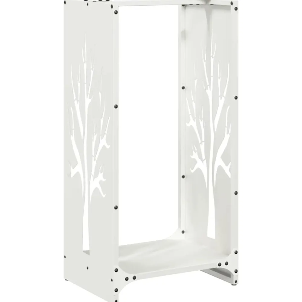 Houtkachel- & Haardaccessoires*vidaXL Brandhoutrek 40x30x80 cm koudgewalst staal Wit