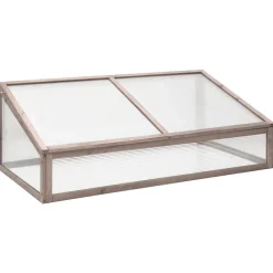 Tuin & Gazon*vidaXL Broeikas 110x56x39 cm vurenhout Grijs