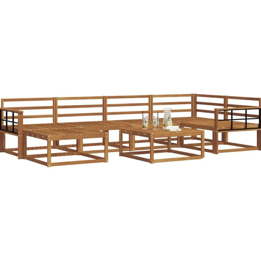 Buiten bankenset 7 pcs Massief Acaciahout>vidaXL