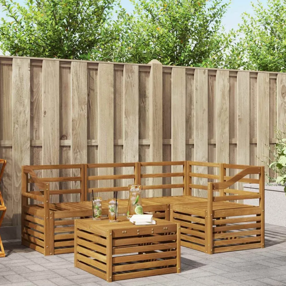 Meubelsets*vidaXL Buiten bankenset 5 pcs Massief Acaciahout Naturel