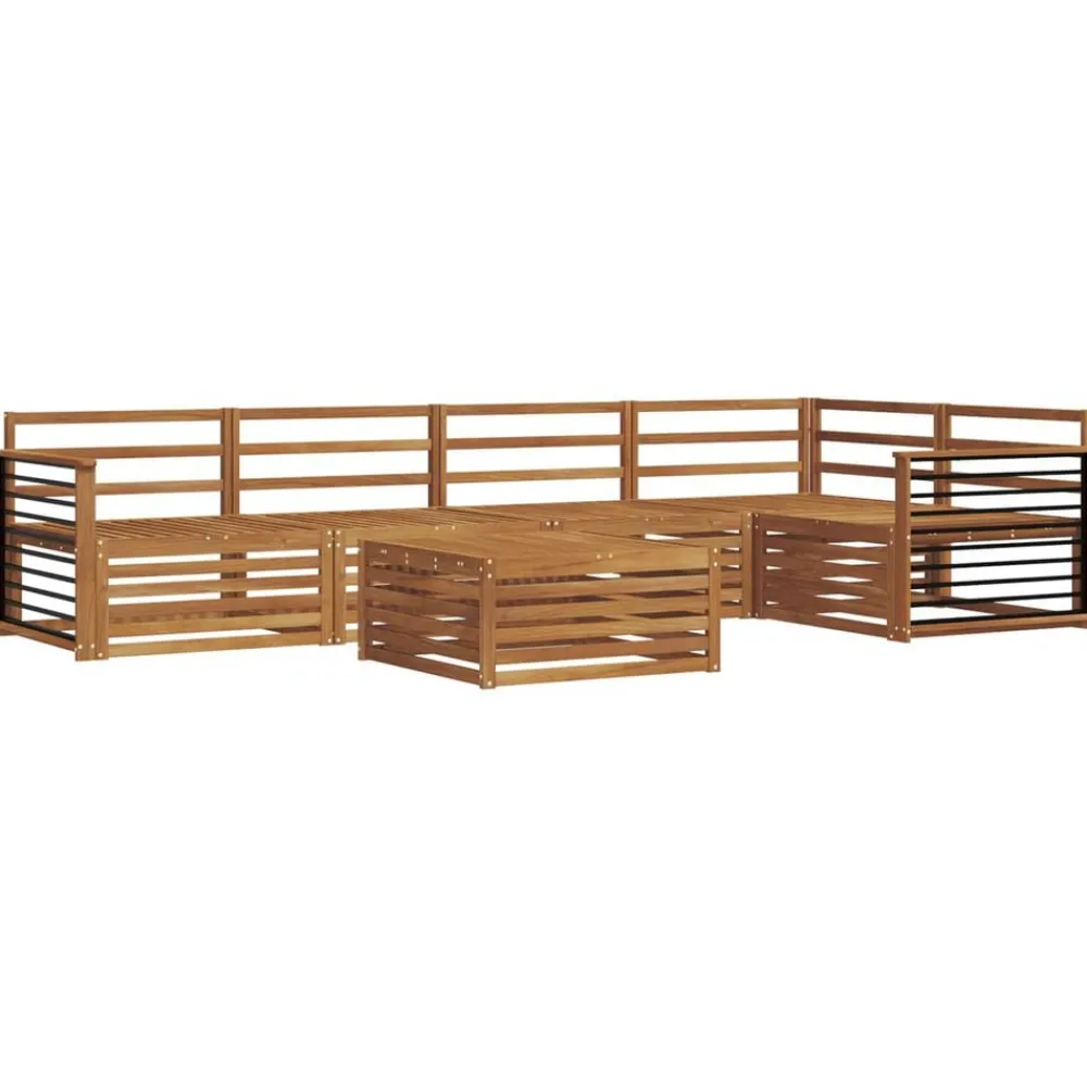 Buiten bankenset 6 pcs Massief Acaciahout>vidaXL Hot