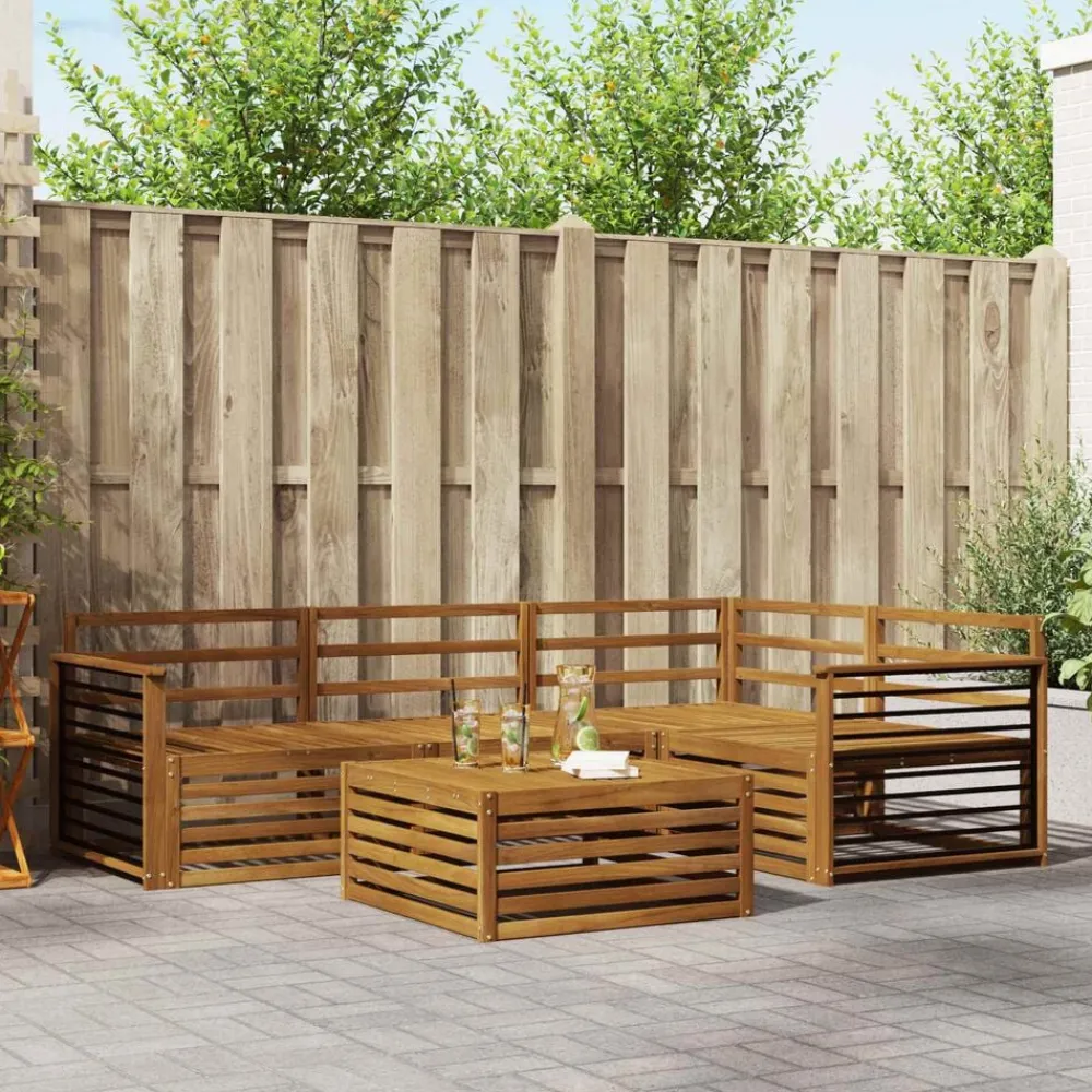 Meubelsets*vidaXL Buiten bankenset 5 pcs Massief Acaciahout Naturel