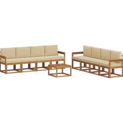 Meubelsets*vidaXL Buiten bankenset 9 pcs Massief Acaciahout Natuurlijk en beige