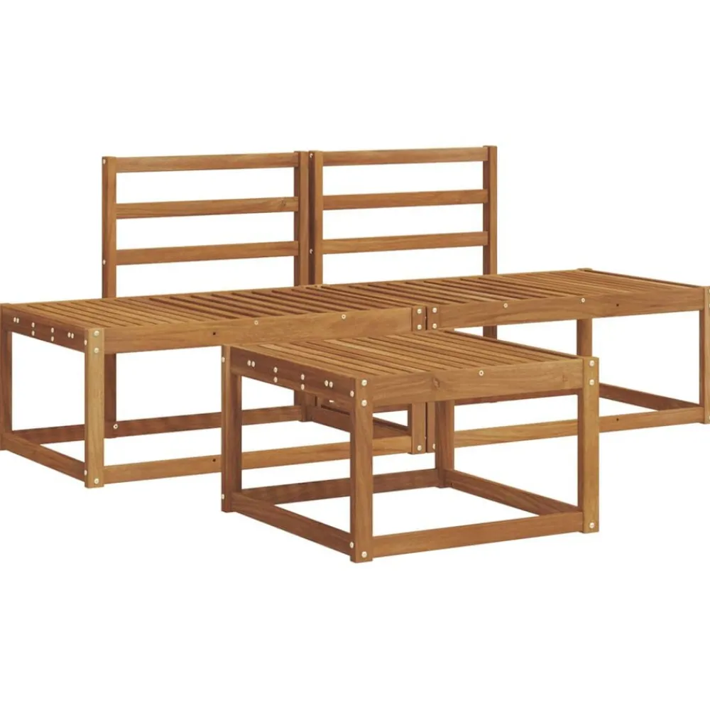 Buiten bankenset 3 pcs Naturel Massief Acaciahout>vidaXL Outlet