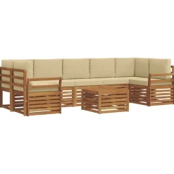 Buiten bankenset 8 pcs Massief Acaciahout>vidaXL Hot