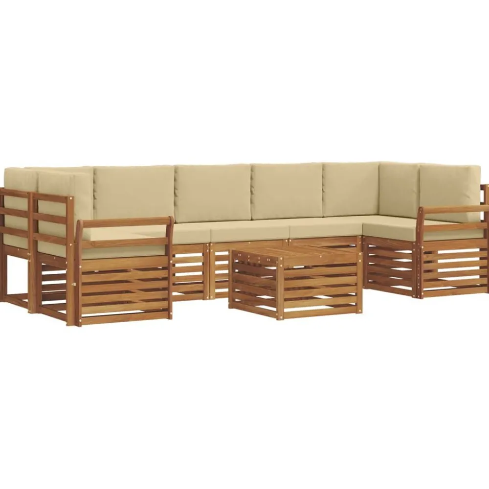 Buiten bankenset 8 pcs Massief Acaciahout>vidaXL Hot