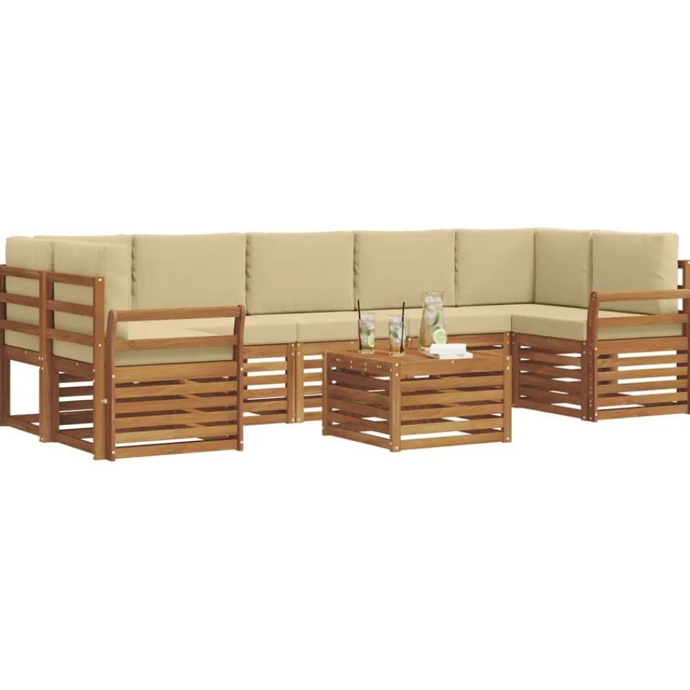 Buiten bankenset 8 pcs Massief Acaciahout>vidaXL Hot