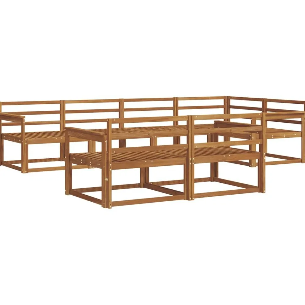 Buiten bankenset 7 pcs Massief Acaciahout>vidaXL New
