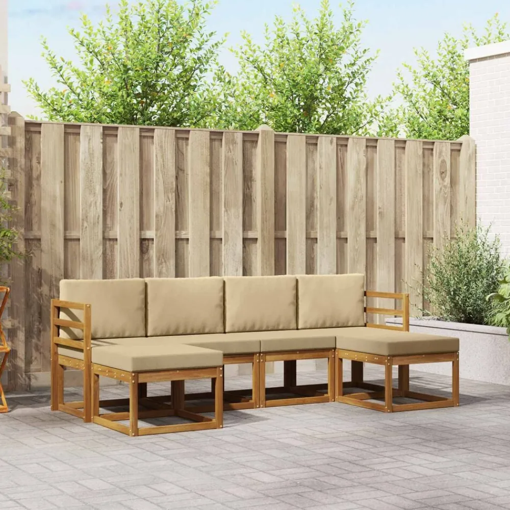 Buiten bankenset 6 pcs Bewerkt hout>vidaXL Discount