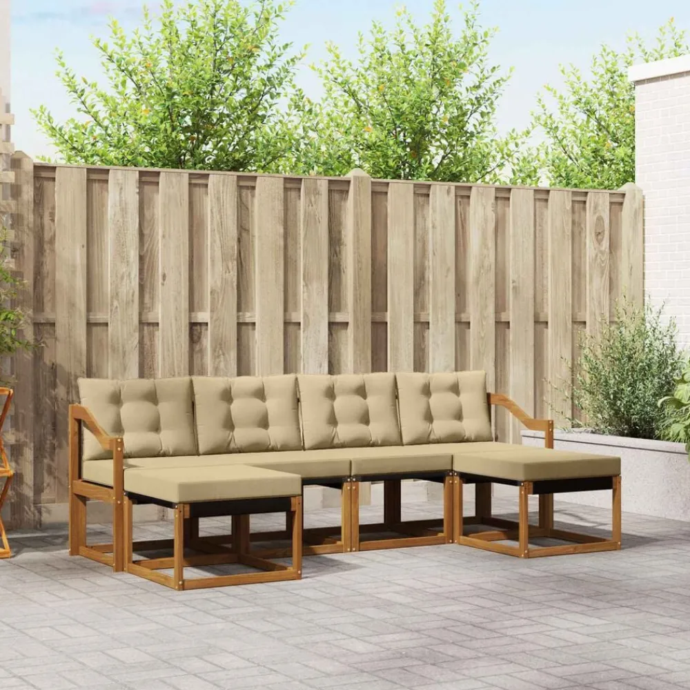 Buiten bankenset met kussen 6 pcs>vidaXL