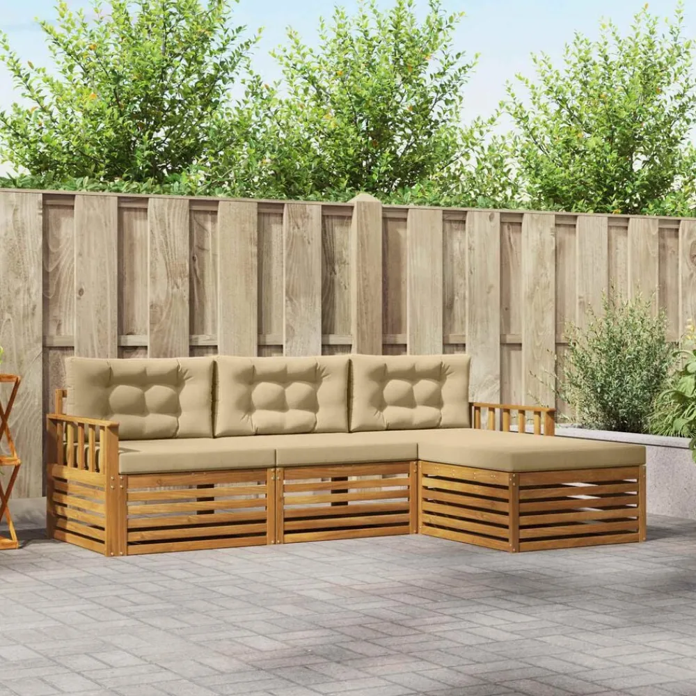 Buiten bankenset met kussen 4 pcs>vidaXL Clearance