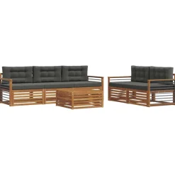 Buiten bankenset met kussen 6 pcs>vidaXL New