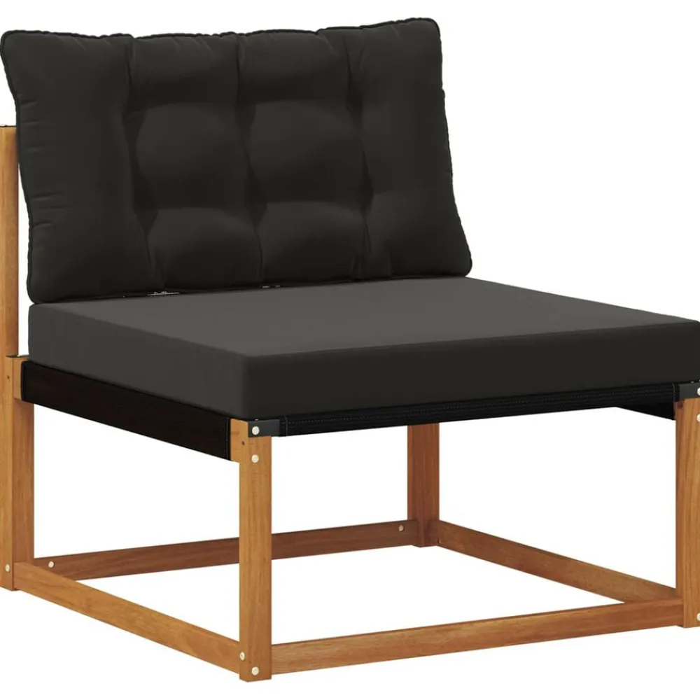 Buiten bankenset met kussen 7 pcs Natuurlijk en Zwart>vidaXL Hot