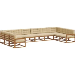 Buiten bankenset met kussen 10 pcs>vidaXL Clearance