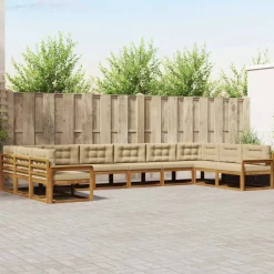 Buiten bankenset met kussen 10 pcs>vidaXL Clearance