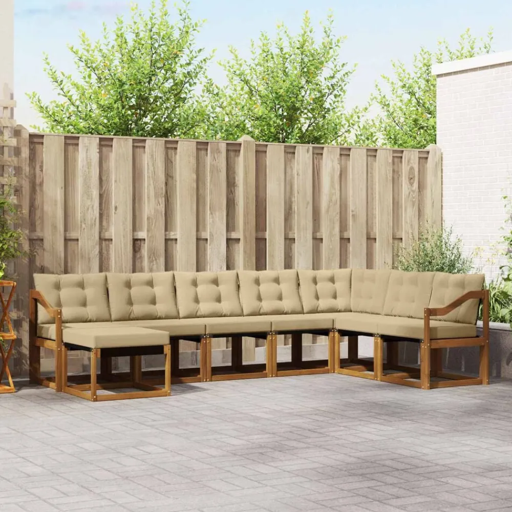 Buiten bankenset met kussen 8 pcs>vidaXL Discount