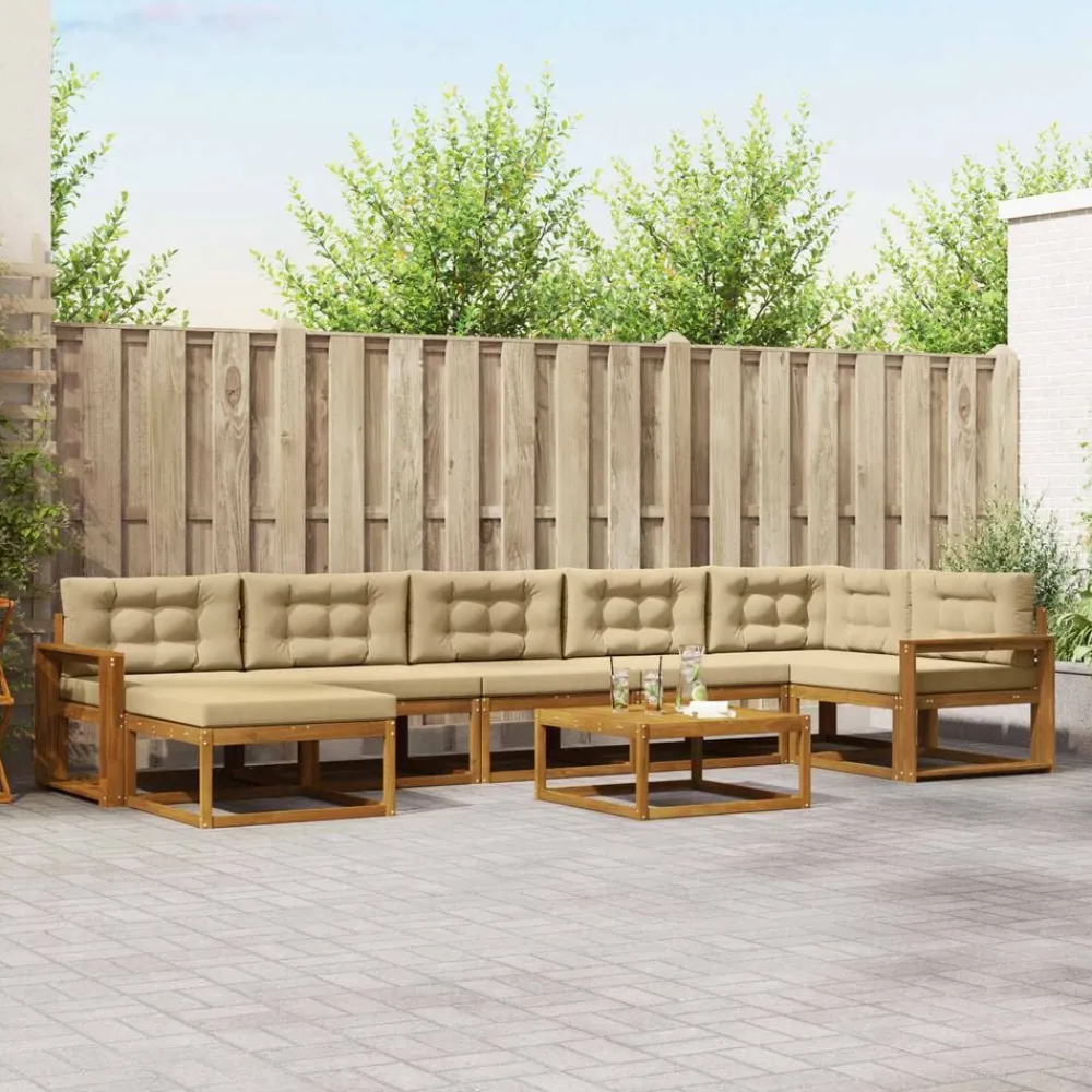 Buiten bankenset met kussen 8 pcs>vidaXL Best