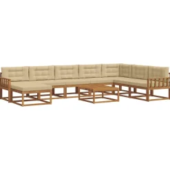 Buiten bankenset met kussen 9 pcs>vidaXL Outlet