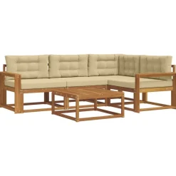 Buiten bankenset met kussen 5 pcs>vidaXL Outlet
