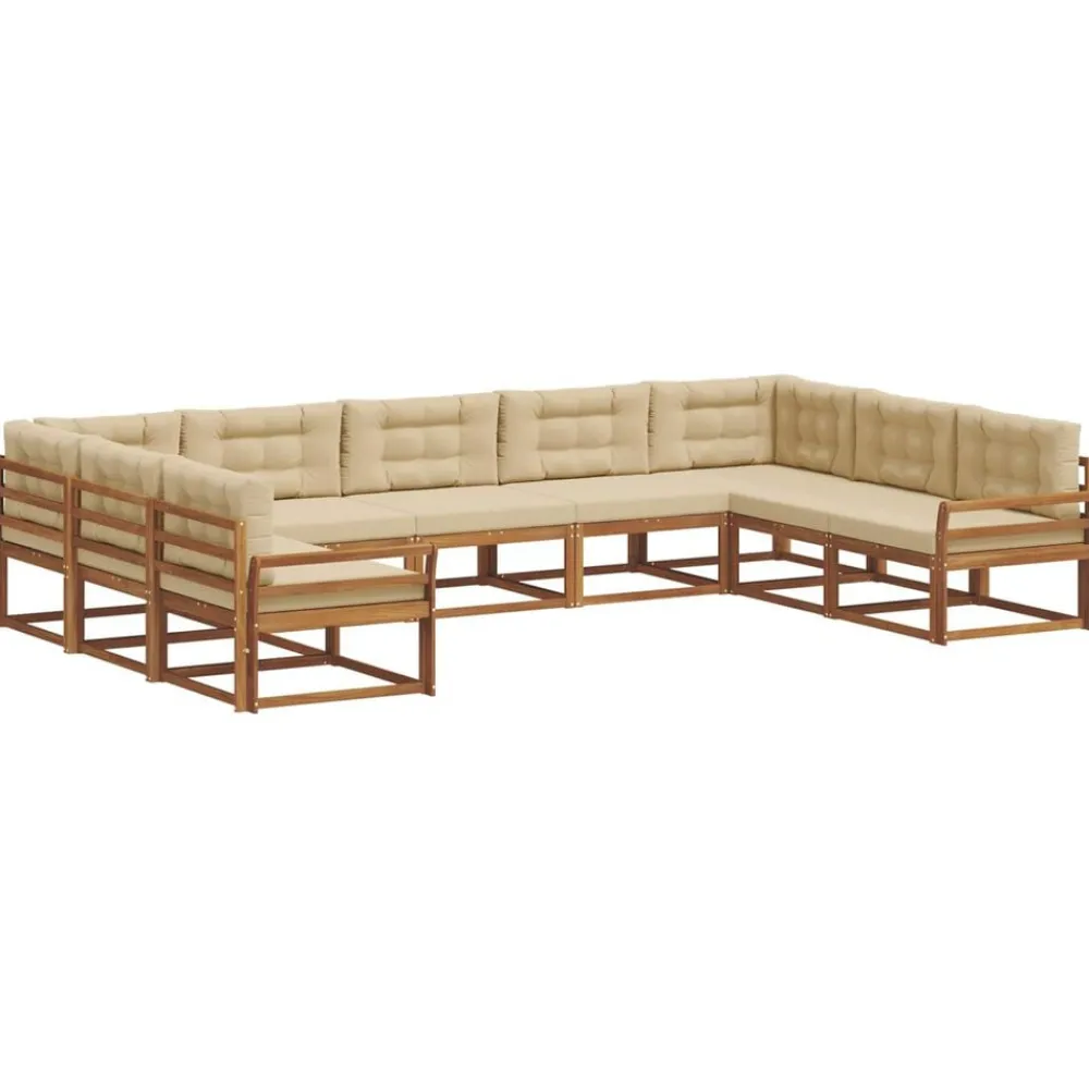 Buiten bankenset met kussen 9 pcs>vidaXL