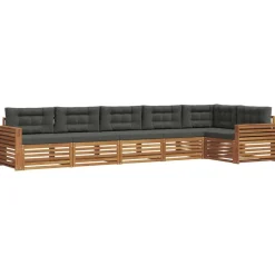 Meubelsets*vidaXL Buiten bankenset met kussen 6 pcs Natuurlijk en antraciet