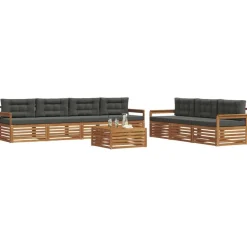 Meubelsets*vidaXL Buiten bankenset met kussen 8 pcs Natuurlijk en antraciet