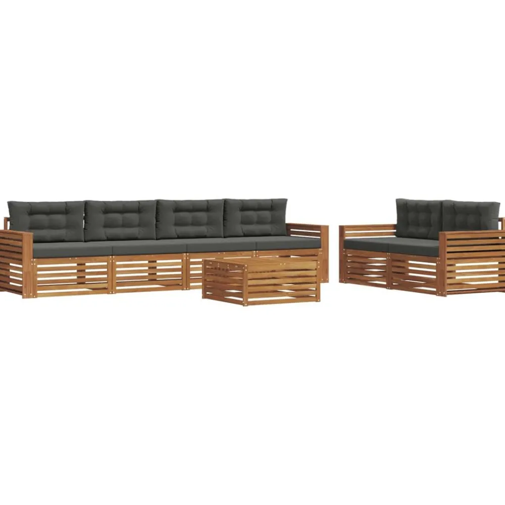 Meubelsets*vidaXL Buiten bankenset met kussen 7 pcs Natuurlijk en antraciet