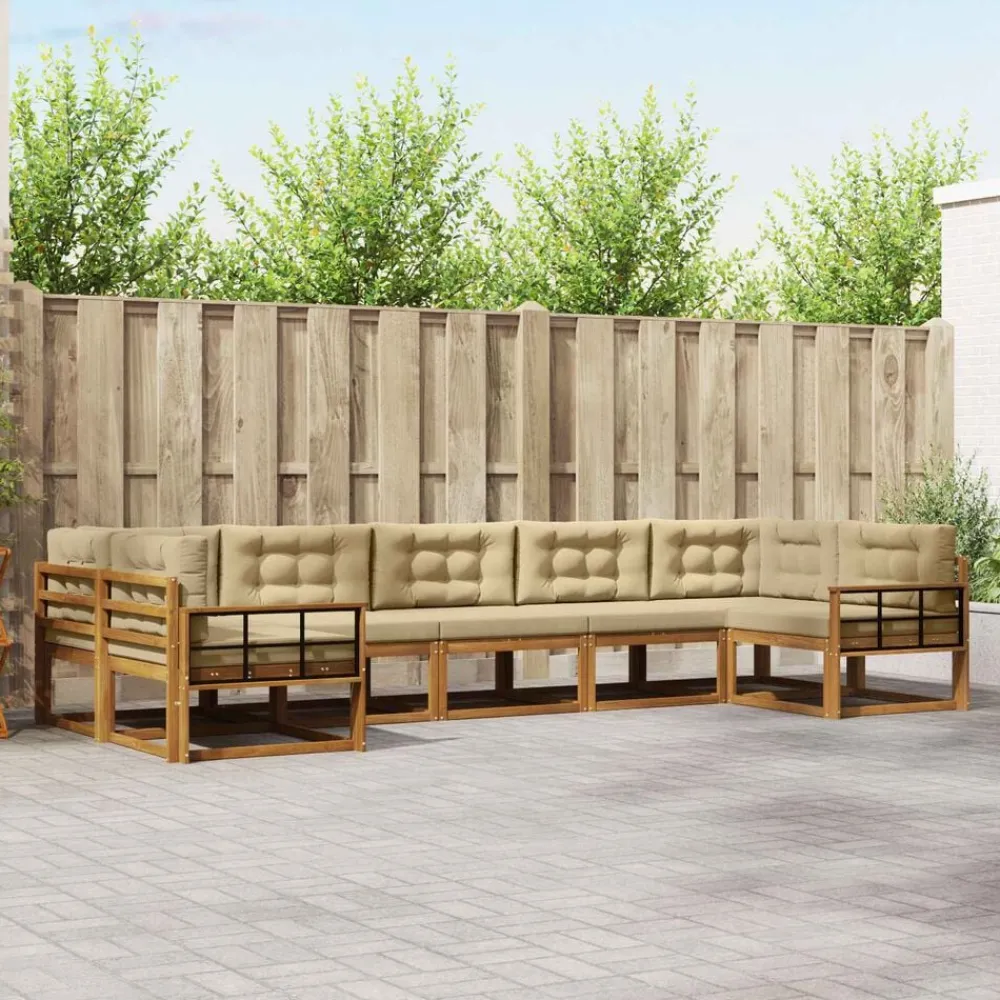 Buiten bankenset met kussen 7 pcs>vidaXL Best