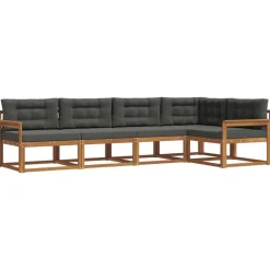 Buiten bankenset met kussen 5 pcs>vidaXL Discount