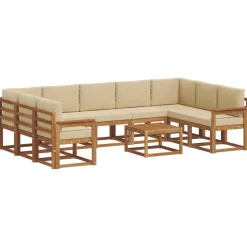 Buiten bankenset met kussen 10 pcs>vidaXL Clearance