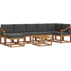 Meubelsets*vidaXL Buiten bankenset met kussen 8 pcs Natuurlijk en antraciet
