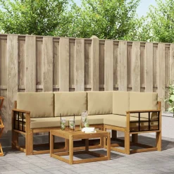 Buiten bankenset met kussen 5 pcs>vidaXL Clearance