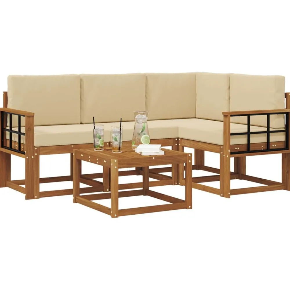 Buiten bankenset met kussen 5 pcs>vidaXL Clearance