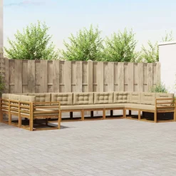 Buiten bankenset met kussen 10 pcs>vidaXL Discount