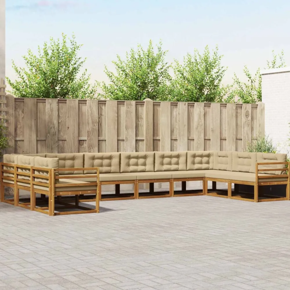 Buiten bankenset met kussen 10 pcs>vidaXL Discount