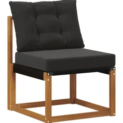 Meubelsets*vidaXL Buiten bankenset met kussen 6 pcs Natuurlijk en Zwart Naturel en zwart