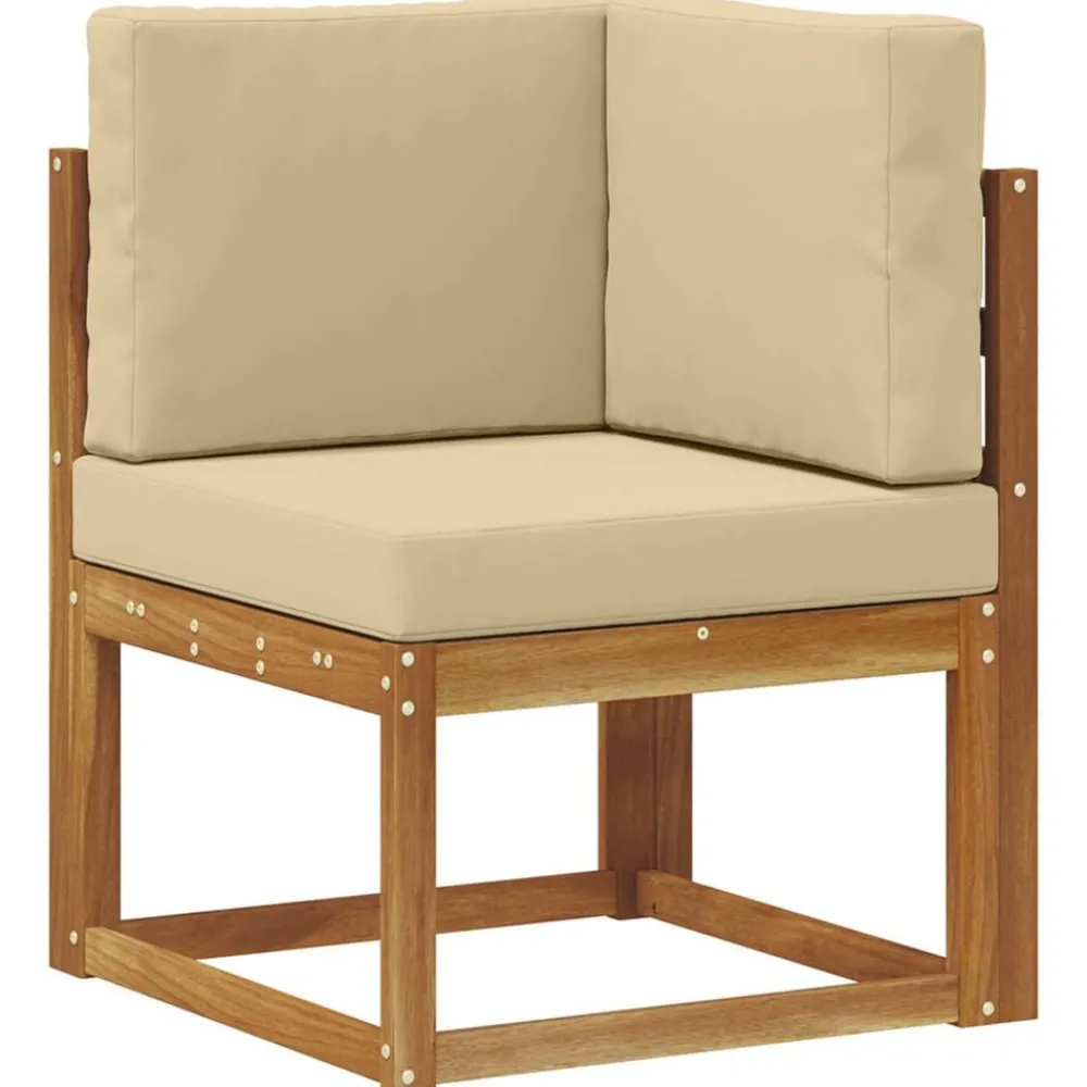Meubelsets*vidaXL Buiten bankenset met kussen 9 pcs Natuurlijk en beige